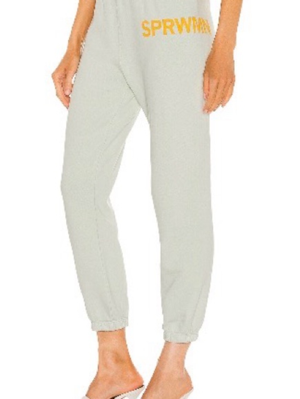 SPRWMN sea foam Sweatpants with Yellow Logo